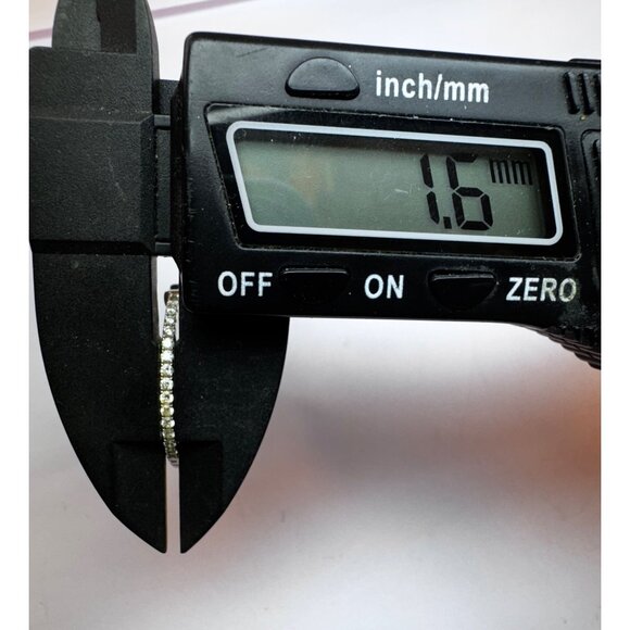 14K White Gold Diamond Inside-Out Hoop Earrings 1.6mm 5.5g Sparkling Hoops - Picture 10 of 10